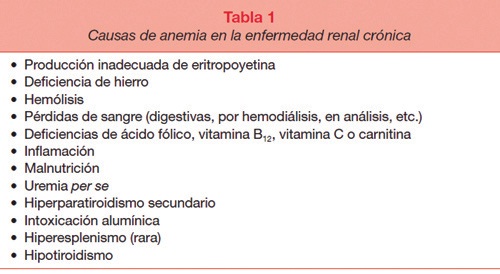 Anemia en la insuficiencia renal crónica: Factores implicados